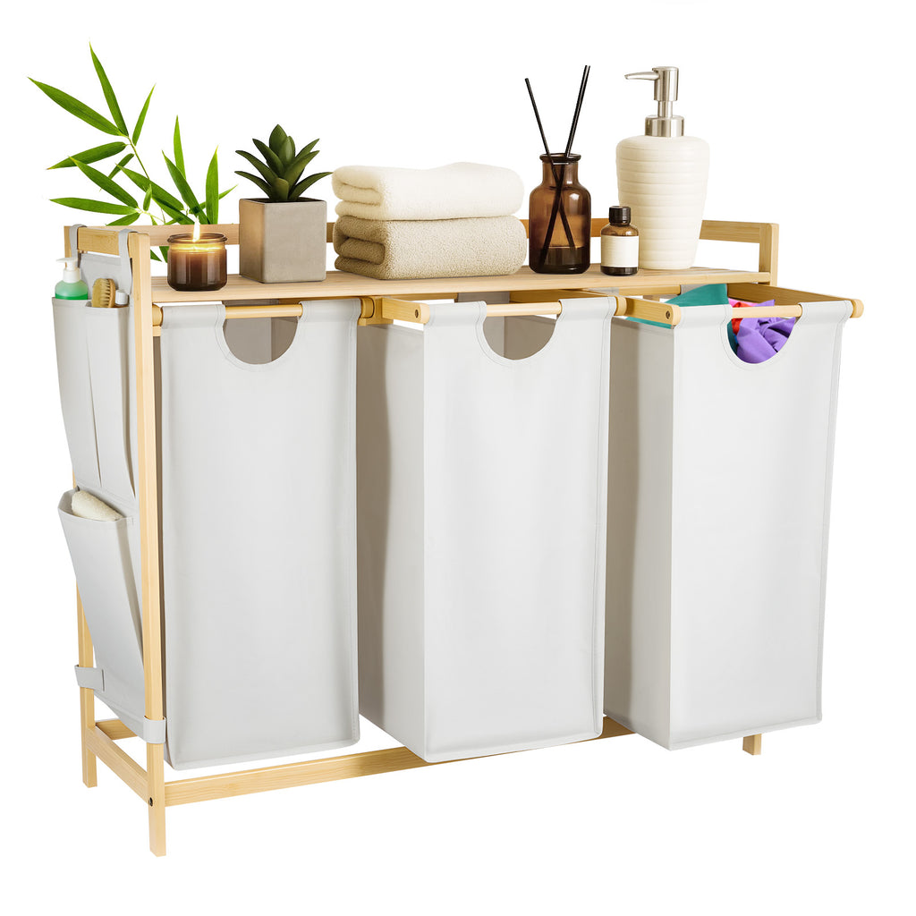 Premium Wäschesammler 150L mit 3 Fächern