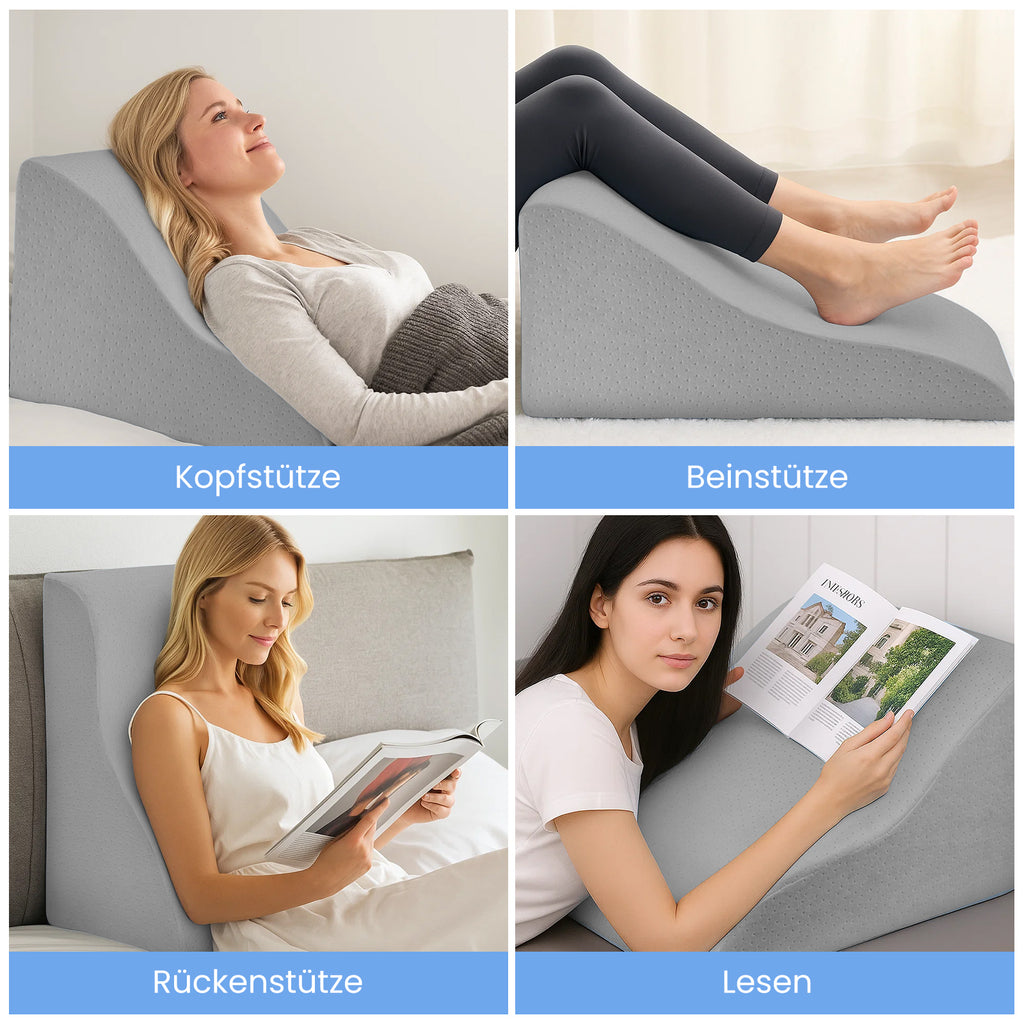 Ergonomisches Lesekissen & Keilkissen – Komfort-Rückenstütze für Bett & Sofa