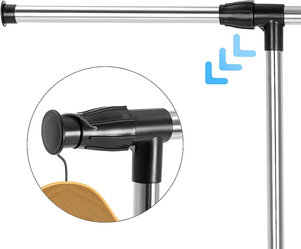 Ausziehbare Profi-Rollgarderobe – Stabiler Kleiderständer in Schwarz