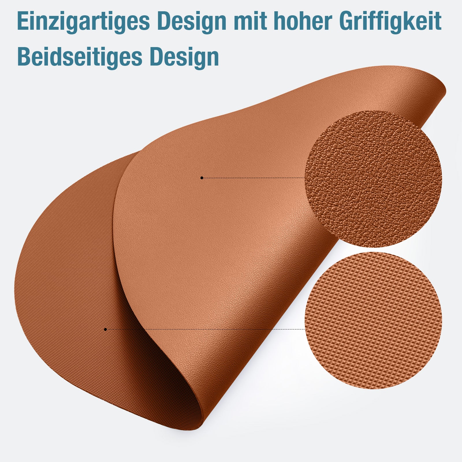 Edles Kunstleder-Tischset (12-teilig) – 6 Ovale Platzsets & 6 Untersetzer