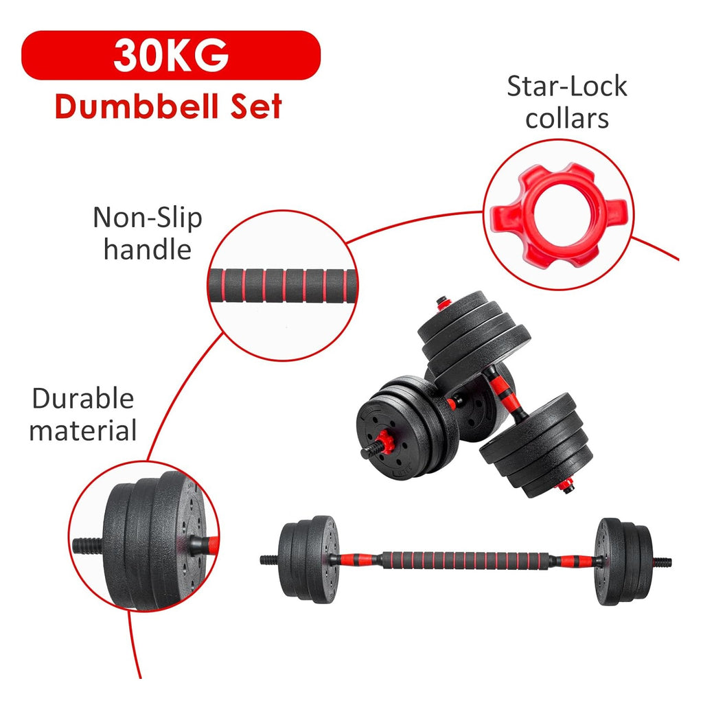 30kg Hantelset mit Verbindungsstange