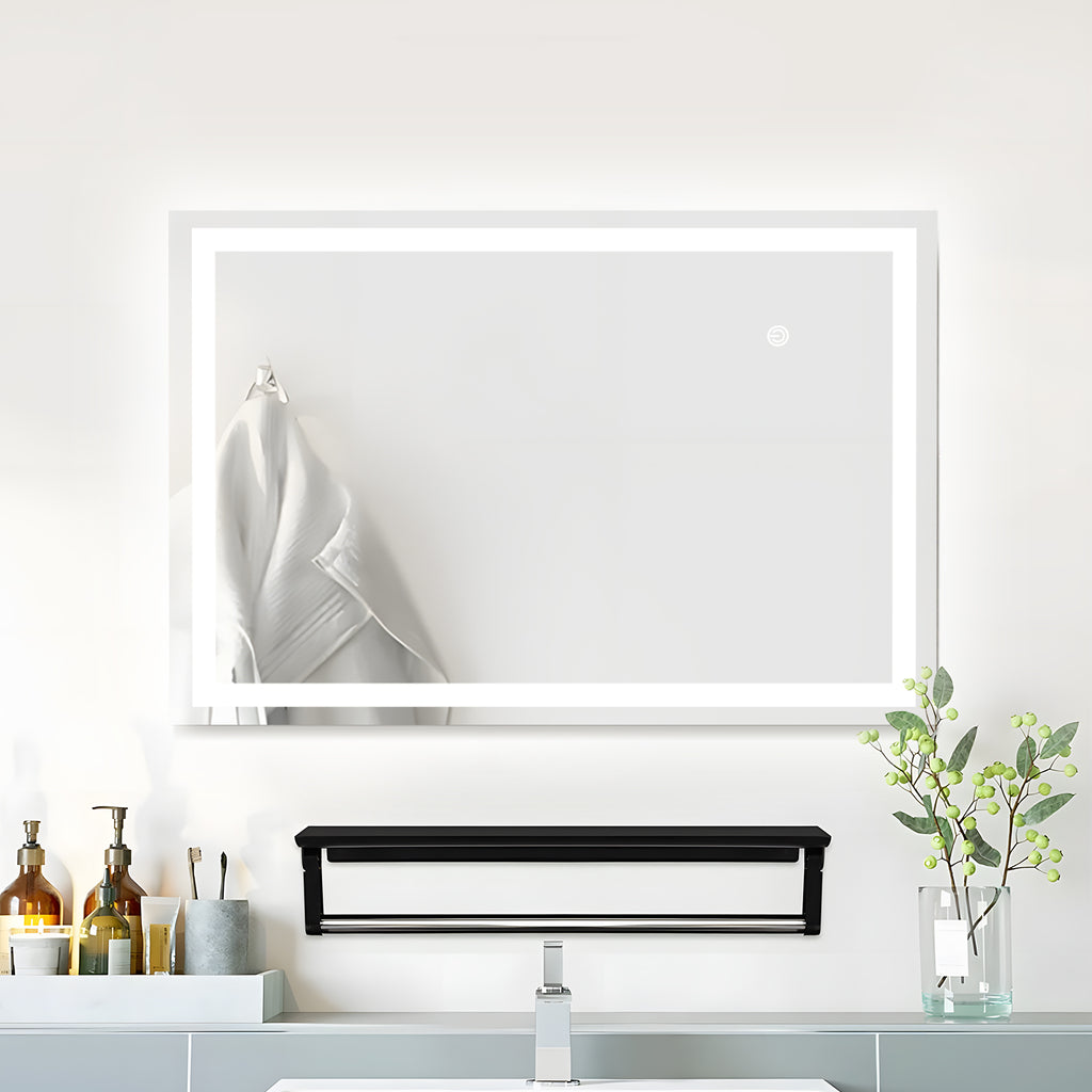 Eleganter LED-Badezimmerspiegel – 50x70 cm mit Touch-Sensor & 3 Lichtfarben