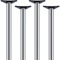 Premium Tischbeine 4er Set – Höhenverstellbare Barfuß-Säulen (870–890 mm) in Mattchrom