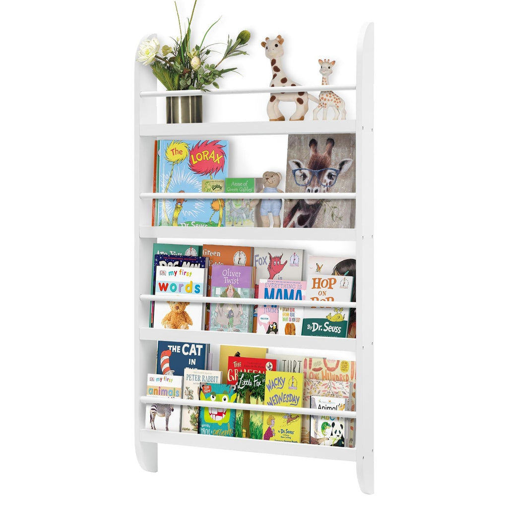 Wand-Bücherregal für Kinder – 4 Ebenen Platzsparendes Kinderregal (60 x 117 cm)