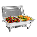 Profi Chafing Dish Set (9L) – Edelstahl Buffetwärmer mit 2x 1/2 GN-Behältern
