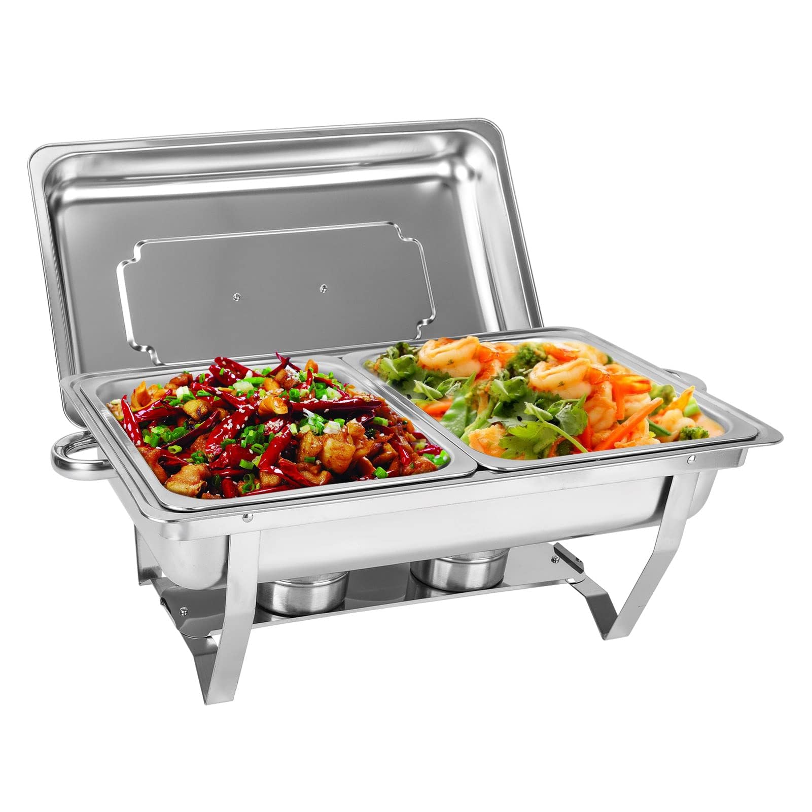 Profi Chafing Dish Set (9L) – Edelstahl Buffetwärmer mit 2x 1/2 GN-Behältern