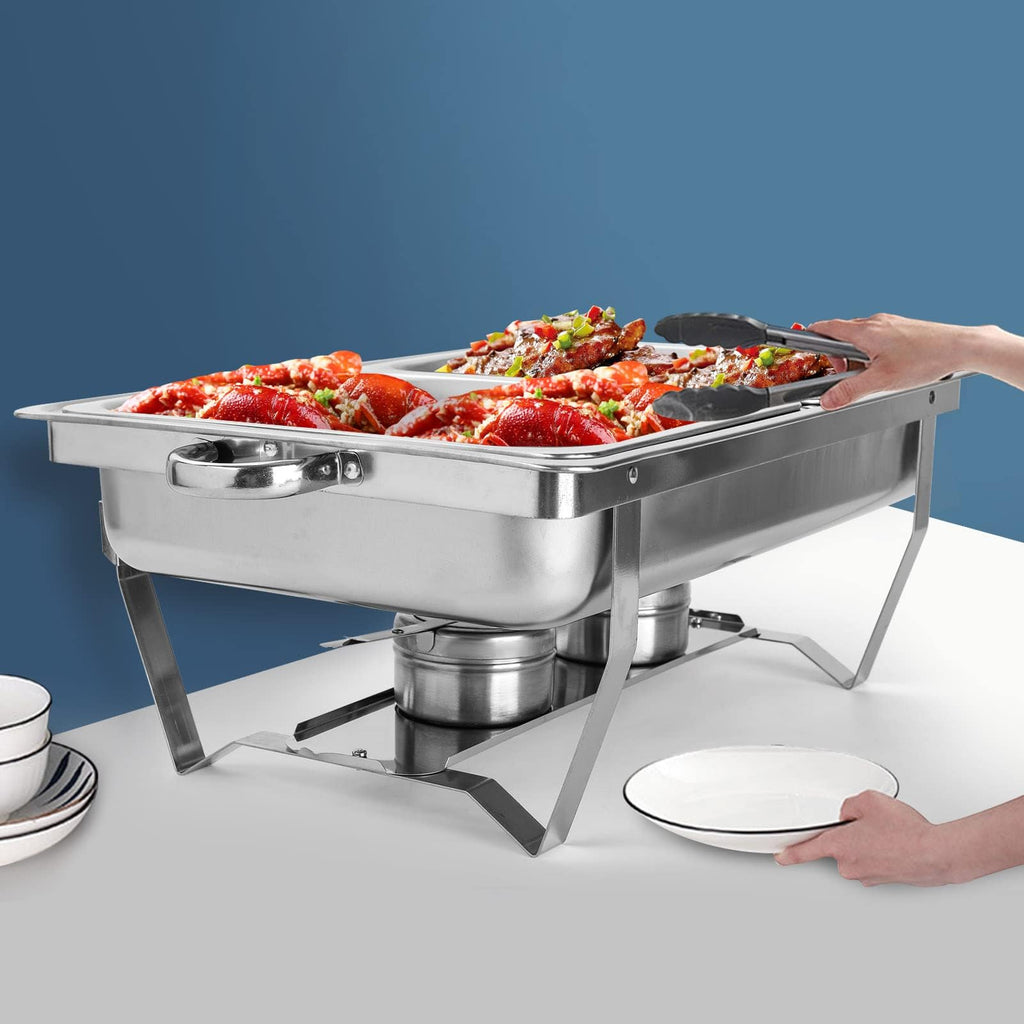Profi Chafing Dish Set (9L) – Edelstahl Buffetwärmer mit 2x 1/2 GN-Behältern