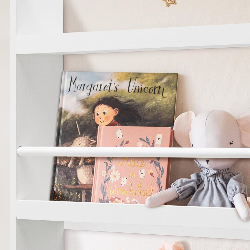 Wand-Bücherregal für Kinder – 4 Ebenen Platzsparendes Kinderregal (60 x 117 cm)