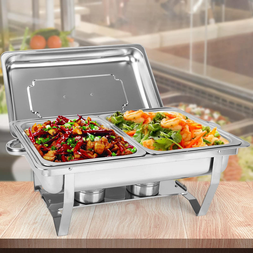 Profi Chafing Dish Set (9L) – Edelstahl Buffetwärmer mit 2x 1/2 GN-Behältern