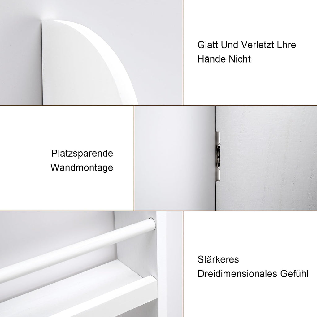 Wand-Bücherregal für Kinder – 4 Ebenen Platzsparendes Kinderregal (60 x 117 cm)