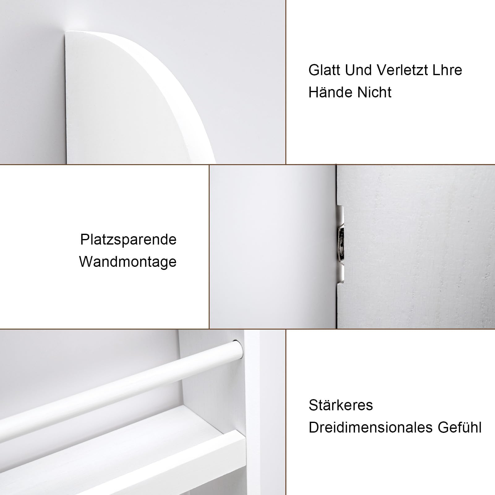 Wand-Bücherregal für Kinder – 4 Ebenen Platzsparendes Kinderregal (60 x 117 cm)